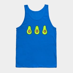 Avocado Energies - fun vegan design on blue Tank Top